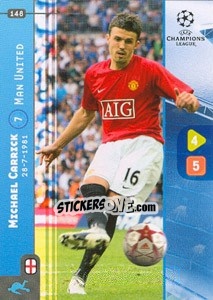 Sticker Michael Carrick - UEFA Champions League 2008-2009. Trading Cards Game n. 148 - Panini