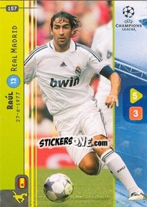 Sticker Raúl González - UEFA Champions League 2008-2009. Trading Cards Game n. 157 - Panini
