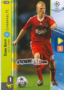 Sticker Dirk Kuyt - UEFA Champions League 2008-2009. Trading Cards Game n. 158 - Panini