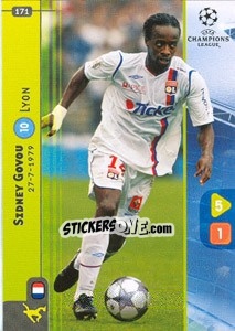 Sticker Sidney Govou - UEFA Champions League 2008-2009. Trading Cards Game n. 171 - Panini