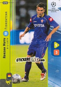 Sticker Adrian Mutu - UEFA Champions League 2008-2009. Trading Cards Game n. 172 - Panini