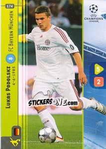 Sticker Lukas Podolski - UEFA Champions League 2008-2009. Trading Cards Game n. 174 - Panini