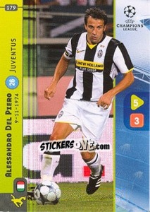 Figurina Alessandro Del Piero - UEFA Champions League 2008-2009. Trading Cards Game - Panini