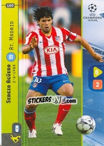Sticker Sergio Agüero - UEFA Champions League 2008-2009. Trading Cards Game n. 180 - Panini