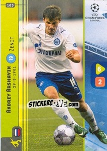Sticker Andrey Arshavin - UEFA Champions League 2008-2009. Trading Cards Game n. 183 - Panini