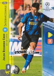 Sticker Julio Cruz - UEFA Champions League 2008-2009. Trading Cards Game n. 186 - Panini