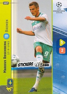 Sticker Markus Rosenberg - UEFA Champions League 2008-2009. Trading Cards Game n. 187 - Panini