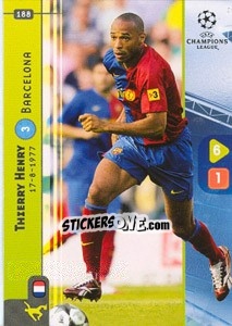 Sticker Thierry Henry - UEFA Champions League 2008-2009. Trading Cards Game n. 188 - Panini