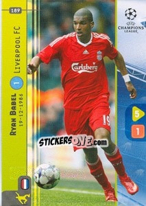 Sticker Ryan Babel - UEFA Champions League 2008-2009. Trading Cards Game n. 189 - Panini