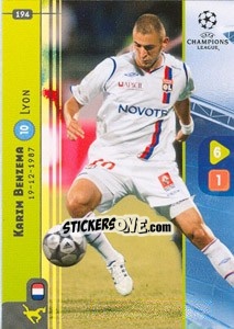 Sticker Karim Benzema - UEFA Champions League 2008-2009. Trading Cards Game n. 194 - Panini