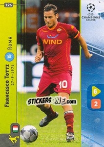 Sticker Francesco Totti - UEFA Champions League 2008-2009. Trading Cards Game n. 196 - Panini