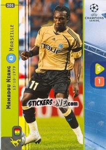 Sticker Mamadou Niang - UEFA Champions League 2008-2009. Trading Cards Game n. 201 - Panini