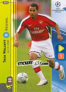Sticker Theo Walcott - UEFA Champions League 2008-2009. Trading Cards Game n. 203 - Panini