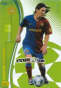 Sticker Lionel Messi - UEFA Champions League 2008-2009. Trading Cards Game n. 217 - Panini