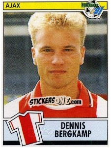 Sticker Dennis Bergkamp - Voetbal 1990-1991 n. 14 - Panini