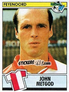 Sticker John Metgod - Voetbal 1990-1991 - Panini