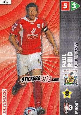 Sticker Paul Reid - Coca-Cola Championship 2006-2007 n. 3 - Panini