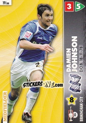 Sticker Damien Johnson - Coca-Cola Championship 2006-2007 n. 19 - Panini