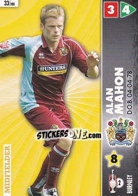 Sticker Alan Mahon - Coca-Cola Championship 2006-2007 n. 33 - Panini
