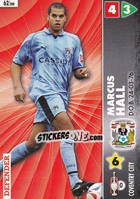 Cromo Marcus Hall - Coca-Cola Championship 2006-2007 n. 62 - Panini