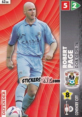 Sticker Robert Page - Coca-Cola Championship 2006-2007 n. 63 - Panini