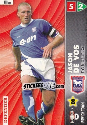 Sticker Jason De Vos - Coca-Cola Championship 2006-2007 n. 111 - Panini