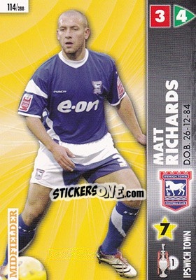 Sticker Matt Richards - Coca-Cola Championship 2006-2007 n. 114 - Panini