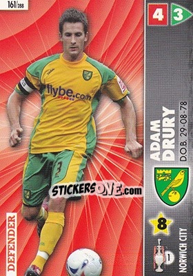Sticker Adam Drury - Coca-Cola Championship 2006-2007 n. 161 - Panini