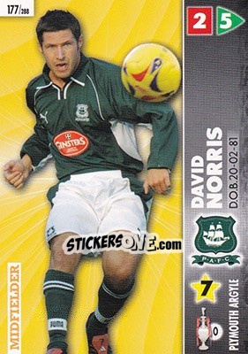 Sticker David Norris - Coca-Cola Championship 2006-2007 n. 177 - Panini