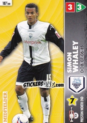 Sticker Simon Whaley - Coca-Cola Championship 2006-2007 n. 187 - Panini