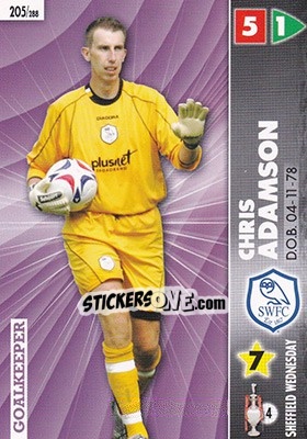 Sticker Chris Adamson - Coca-Cola Championship 2006-2007 n. 205 - Panini