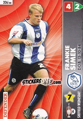 Sticker Frankie Simek - Coca-Cola Championship 2006-2007 n. 206 - Panini