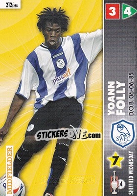 Sticker Yoann Folly - Coca-Cola Championship 2006-2007 n. 212 - Panini