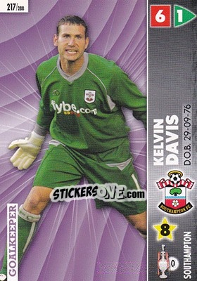 Sticker Kelvin Davis - Coca-Cola Championship 2006-2007 n. 217 - Panini