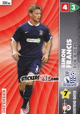 Sticker Simon Francis - Coca-Cola Championship 2006-2007 n. 230 - Panini