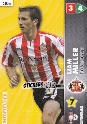 Sticker Liam Miller - Coca-Cola Championship 2006-2007 n. 258 - Panini