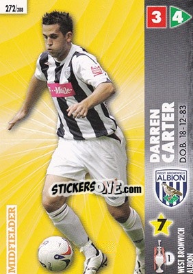 Sticker Darren Carter - Coca-Cola Championship 2006-2007 n. 272 - Panini