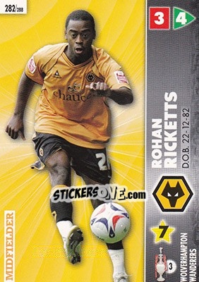 Sticker Rohan Ricketts - Coca-Cola Championship 2006-2007 n. 282 - Panini
