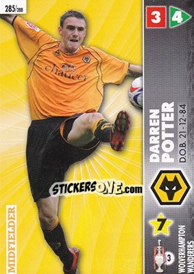 Sticker Darren Potter - Coca-Cola Championship 2006-2007 n. 285 - Panini