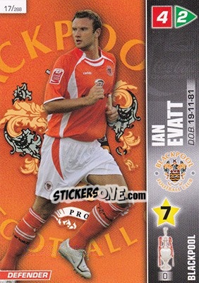 Sticker Ian Evatt - Coca-Cola Championship 2007-2008 n. 17 - Panini