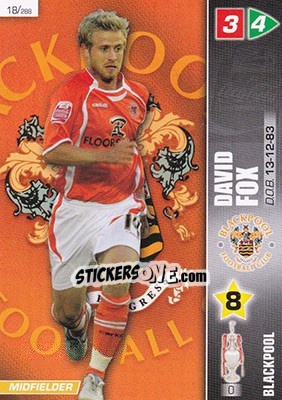 Sticker David Fox - Coca-Cola Championship 2007-2008 n. 18 - Panini