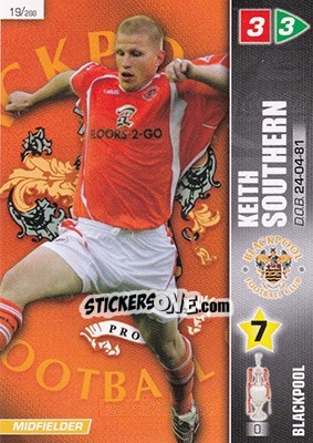 Sticker Keith Southern - Coca-Cola Championship 2007-2008 n. 19 - Panini