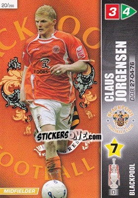 Sticker Claus Jorgensen - Coca-Cola Championship 2007-2008 n. 20 - Panini