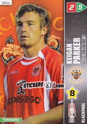 Sticker Keigan Parker - Coca-Cola Championship 2007-2008 n. 22 - Panini