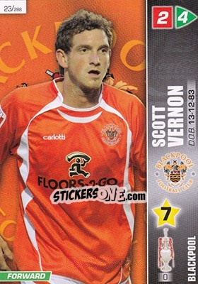 Sticker Scott Vernon - Coca-Cola Championship 2007-2008 n. 23 - Panini