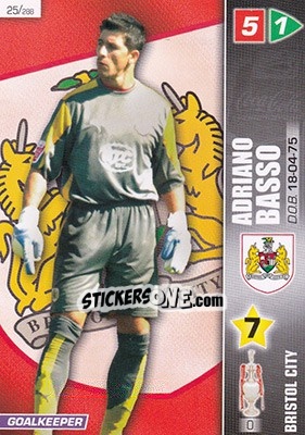 Sticker Adriano Basso - Coca-Cola Championship 2007-2008 n. 25 - Panini