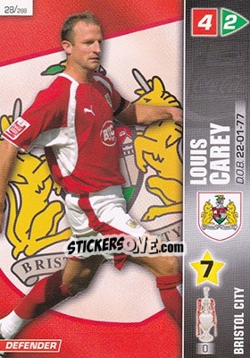 Sticker Louis Carey - Coca-Cola Championship 2007-2008 n. 28 - Panini
