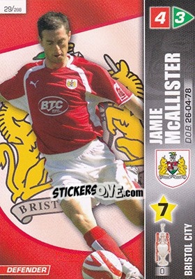 Sticker Jamie McAllister - Coca-Cola Championship 2007-2008 - Panini