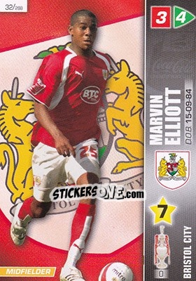 Sticker Marvin Elliott - Coca-Cola Championship 2007-2008 n. 32 - Panini