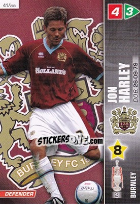 Sticker Jon Harley - Coca-Cola Championship 2007-2008 n. 41 - Panini